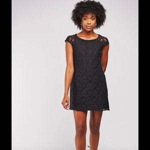 Anthropology mini Black lace lined dress Small 2 4